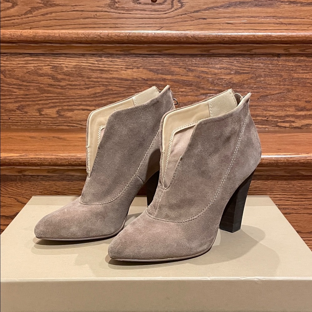 Steve Madden Suede Ankle Booties - Taupe